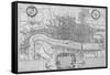 Map of the City of London and City of Westminster in C1600, 1708-null-Framed Stretched Canvas