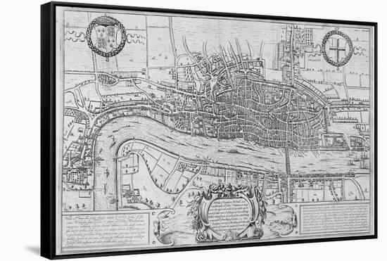 Map of the City of London and City of Westminster in C1600, 1708-null-Framed Stretched Canvas