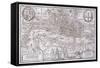 Map of the City of London and City of Westminster with Four Figures in the Foreground, C1572-Franz Hogenberg-Framed Stretched Canvas