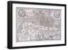 Map of the City of London and City of Westminster with Four Figures in the Foreground, C1572-Franz Hogenberg-Framed Premium Giclee Print