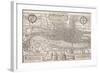 Map of the City of London and City of Westminster with Four Figures in the Foreground, C1572-Franz Hogenberg-Framed Giclee Print