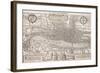 Map of the City of London and City of Westminster with Four Figures in the Foreground, C1572-Franz Hogenberg-Framed Giclee Print