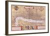 Map of the City of London, Southwark and Part of Westminster, 1572-Franz Hogenberg-Framed Giclee Print