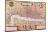 Map of the City of London, Southwark and Part of Westminster, 1572-Franz Hogenberg-Mounted Giclee Print