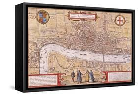 Map of the City of London, Southwark and Part of Westminster, 1572-Franz Hogenberg-Framed Stretched Canvas