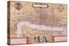 Map of the City of London, Southwark and Part of Westminster, 1572-Franz Hogenberg-Stretched Canvas