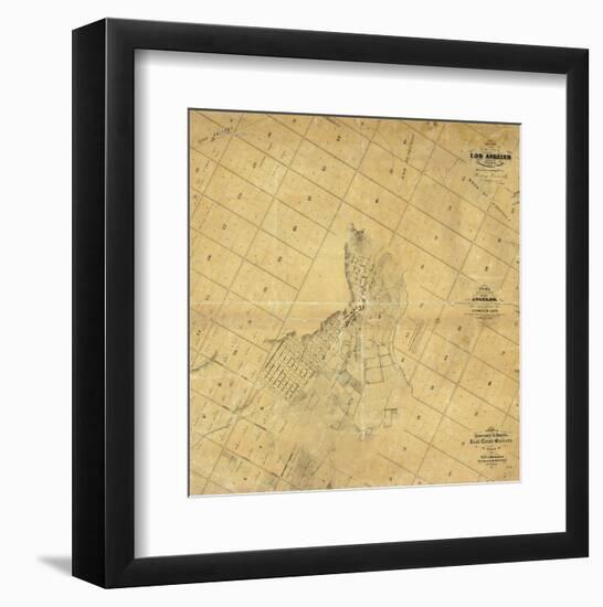 Map of The City of Los Angeles, c.1857-Ord, Edward Otto Cresap-Framed Art Print