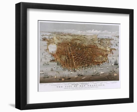 Map Of The City Of San Francisco 1878-Vintage Lavoie-Framed Giclee Print