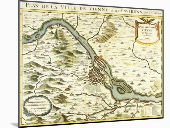 Map of the City of Vienna, 1692-Nicolas Sanson D'abbeville-Mounted Giclee Print