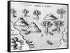 Map of the Coast of Guyana, Illustration from 'Regni Guianae'-null-Framed Stretched Canvas