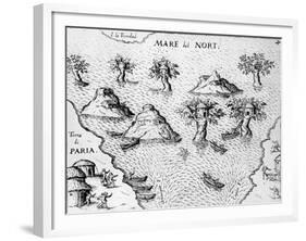 Map of the Coast of Guyana, Illustration from 'Regni Guianae'-null-Framed Giclee Print