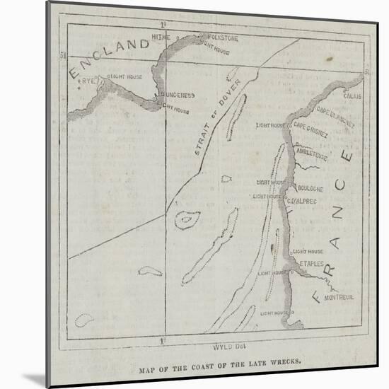 Map of the Coast of the Late Wrecks-null-Mounted Giclee Print