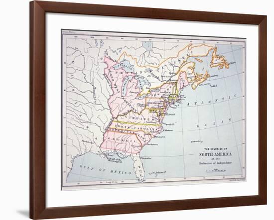 Map of the Colonies of North America at the Time of the Declaration of Independence-American-Framed Giclee Print