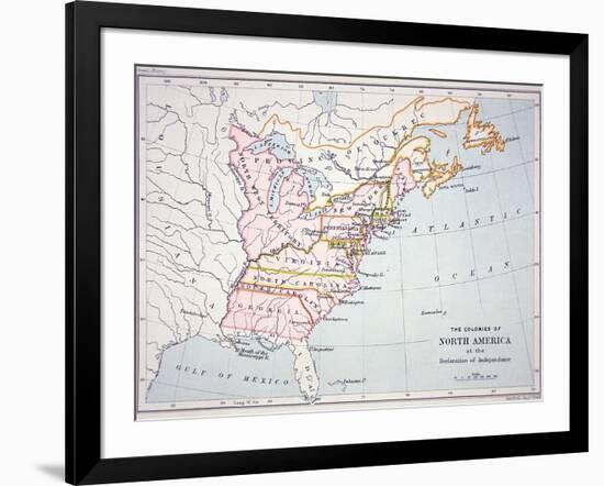 Map of the Colonies of North America at the Time of the Declaration of Independence-American-Framed Giclee Print