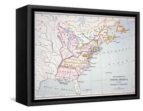 Map of the Colonies of North America at the Time of the Declaration of Independence-American-Framed Stretched Canvas