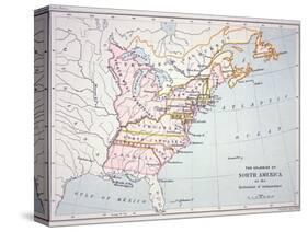 Map of the Colonies of North America at the Time of the Declaration of Independence-American-Stretched Canvas