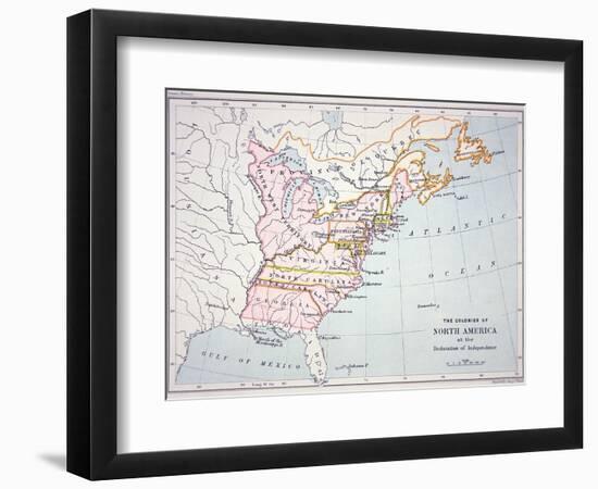 Map of the Colonies of North America at the Time of the Declaration of Independence-American-Framed Premium Giclee Print