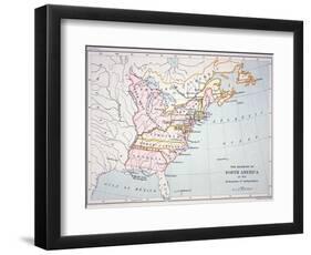 Map of the Colonies of North America at the Time of the Declaration of Independence-American-Framed Premium Giclee Print