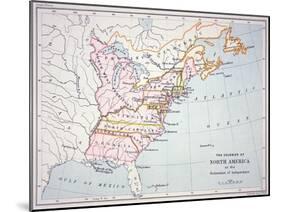 Map of the Colonies of North America at the Time of the Declaration of Independence-American-Mounted Giclee Print