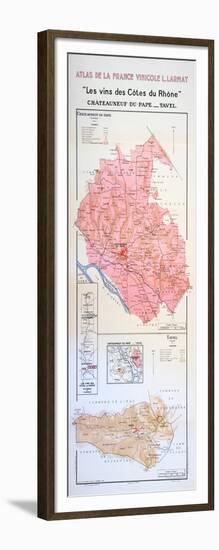 Map of the Côtes Du Rhône Region-null-Framed Giclee Print