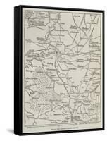 Map of the Country around Plevna-null-Framed Stretched Canvas