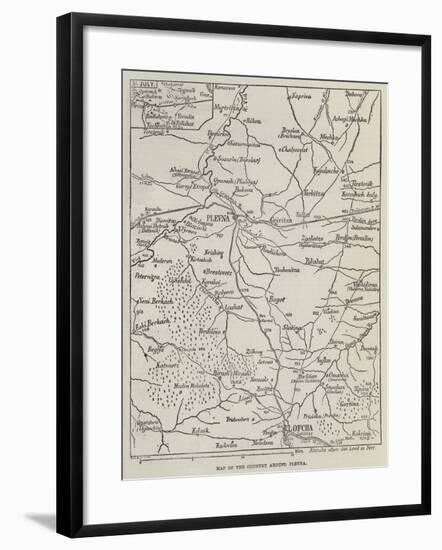 Map of the Country around Plevna-null-Framed Giclee Print