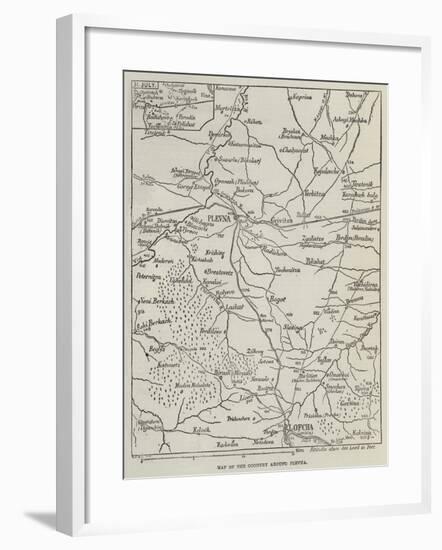 Map of the Country around Plevna-null-Framed Giclee Print