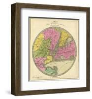 Map of the Country Twenty Five Miles Round the City of New York, c.1840-Jeremiah Greenleaf-Framed Art Print