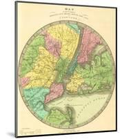 Map of the Country Twenty Five Miles Round the City of New York, c.1848-Jeremiah Greenleaf-Mounted Art Print