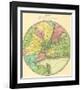 Map of the Country Twenty Five Miles Round the City of New York, c.1848-Jeremiah Greenleaf-Framed Art Print