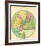 Map of the Country Twenty Five Miles Round the City of New York, c.1848-Jeremiah Greenleaf-Framed Art Print