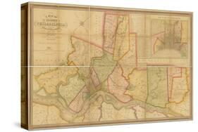 Map of the County of Philadelphia from Actual Survey, 1843-Charles Jr. Ellet-Stretched Canvas