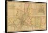 Map of the County of Philadelphia from Actual Survey, 1843-Charles Jr. Ellet-Framed Stretched Canvas