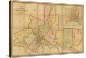 Map of the County of Philadelphia from Actual Survey, 1843-Charles Jr. Ellet-Stretched Canvas