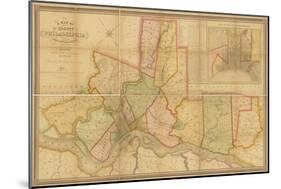 Map of the County of Philadelphia from Actual Survey, 1843-Charles Jr. Ellet-Mounted Giclee Print