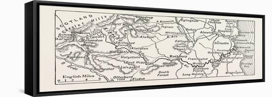 Map of the Course of the Coquet-null-Framed Stretched Canvas