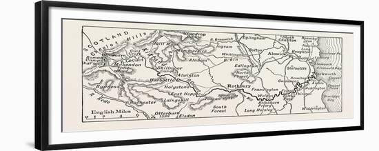 Map of the Course of the Coquet-null-Framed Giclee Print