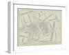 Map of the Course of the Great Fire, the Shaded Portion Shows the Actual Area Destroyed-null-Framed Giclee Print