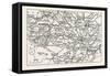 Map of the Course of the Ouse, Uk. the River Ouseis a River in North Yorkshire, England-null-Framed Stretched Canvas