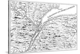 Map of the Course of the River St Lawrence as Far as Quebec, 1730-null-Stretched Canvas