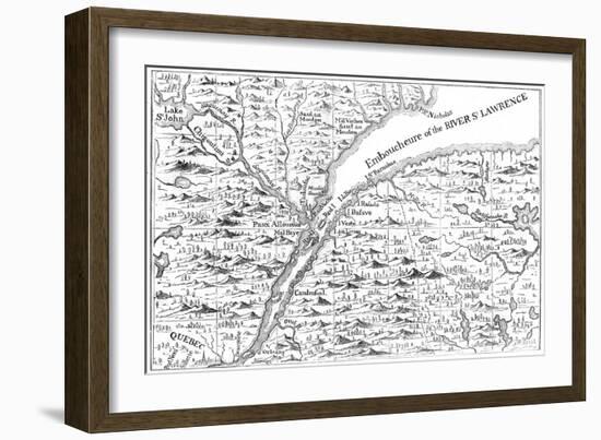 Map of the Course of the River St Lawrence as Far as Quebec, 1730-null-Framed Giclee Print