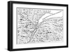 Map of the Course of the River St Lawrence as Far as Quebec, 1730-null-Framed Giclee Print