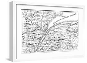 Map of the Course of the River St Lawrence as Far as Quebec, 1730-null-Framed Giclee Print