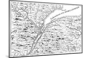 Map of the Course of the River St Lawrence as Far as Quebec, 1730-null-Mounted Giclee Print