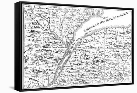 Map of the Course of the River St Lawrence as Far as Quebec, 1730-null-Framed Stretched Canvas