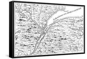 Map of the Course of the River St Lawrence as Far as Quebec, 1730-null-Framed Stretched Canvas