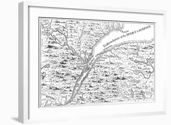 Map of the Course of the River St Lawrence as Far as Quebec, 1730-null-Framed Giclee Print