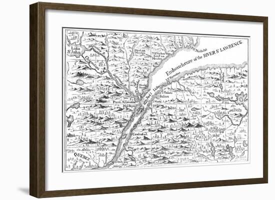 Map of the Course of the River St Lawrence as Far as Quebec, 1730-null-Framed Giclee Print