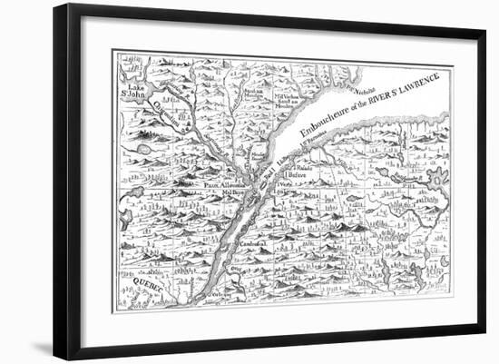Map of the Course of the River St Lawrence as Far as Quebec, 1730-null-Framed Giclee Print