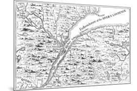 Map of the Course of the River St Lawrence as Far as Quebec, 1730-null-Mounted Giclee Print